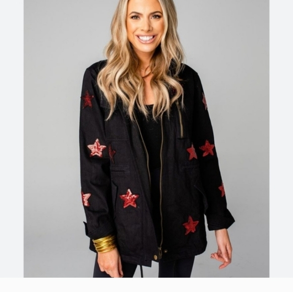 Buddy Love Jackets & Blazers - Buddy Love Black Star Jacket Sz Large Euc
